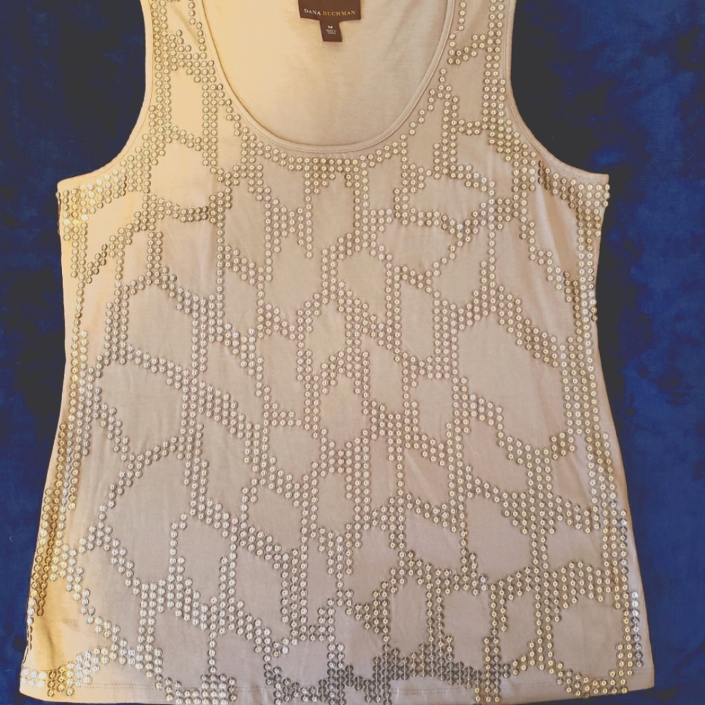 Dana Buchman beige emproded top